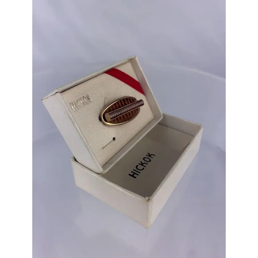 Modernist Optic Bar 14k Gold Plated Tie Clip Bar Hickok Illusion Box Vintage